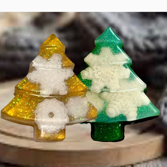 Christmas Tree Soap, Artisian Holiday, Wonderland Party, Christmas Bath Decor - Picture 10 of 14